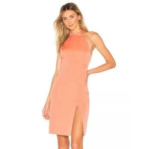 NBD Revolve Sugar Pine Halter Mock Neck Cocktail Dress Medium